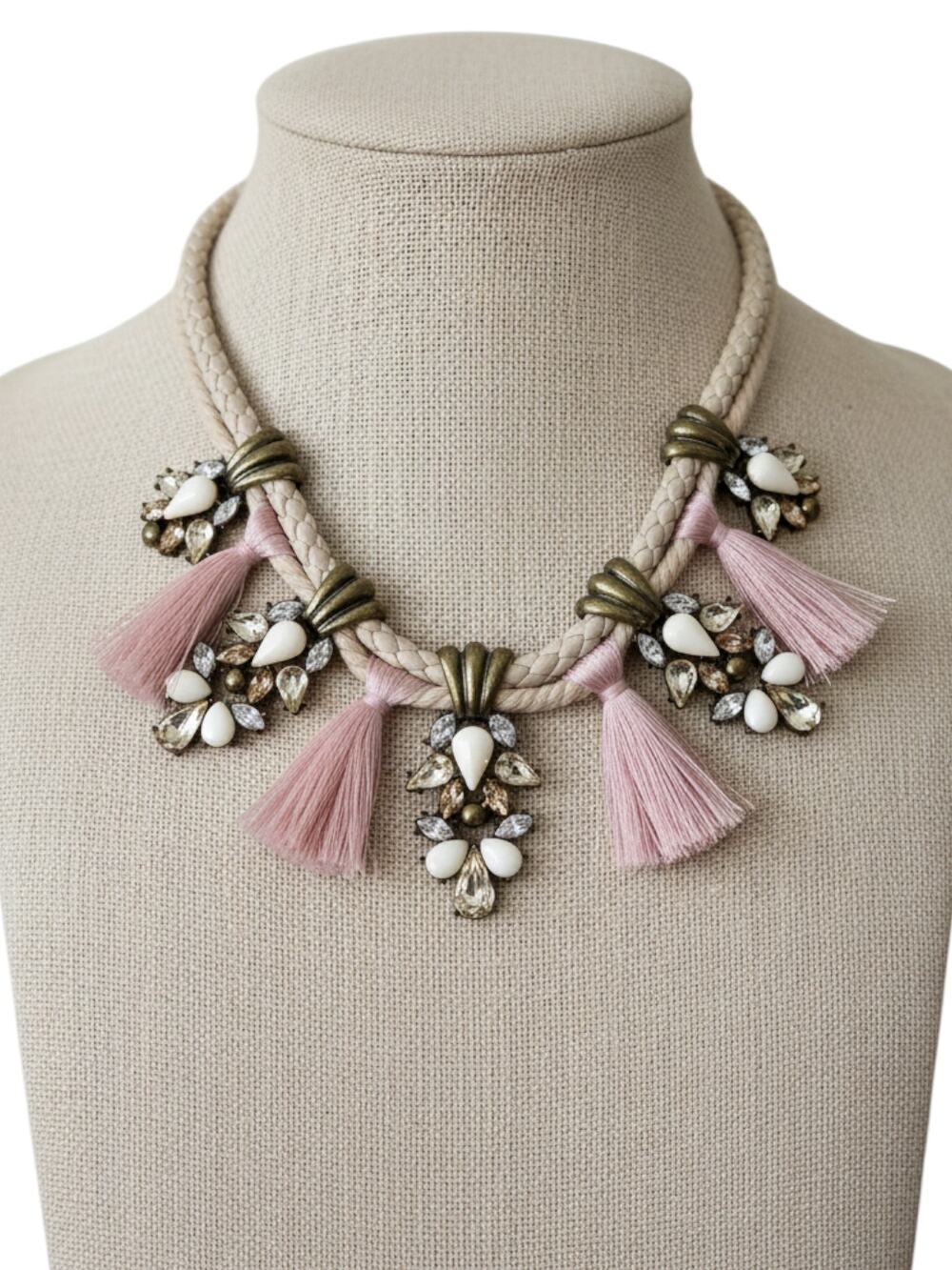 Baublebar Bohemian Rope Metal Rhinestone Clusters Necklace